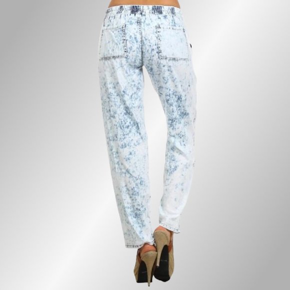 Boho Hippie Style Acid Wash Lightweight Lightweight Jogger Pants - Picture 7 of 8